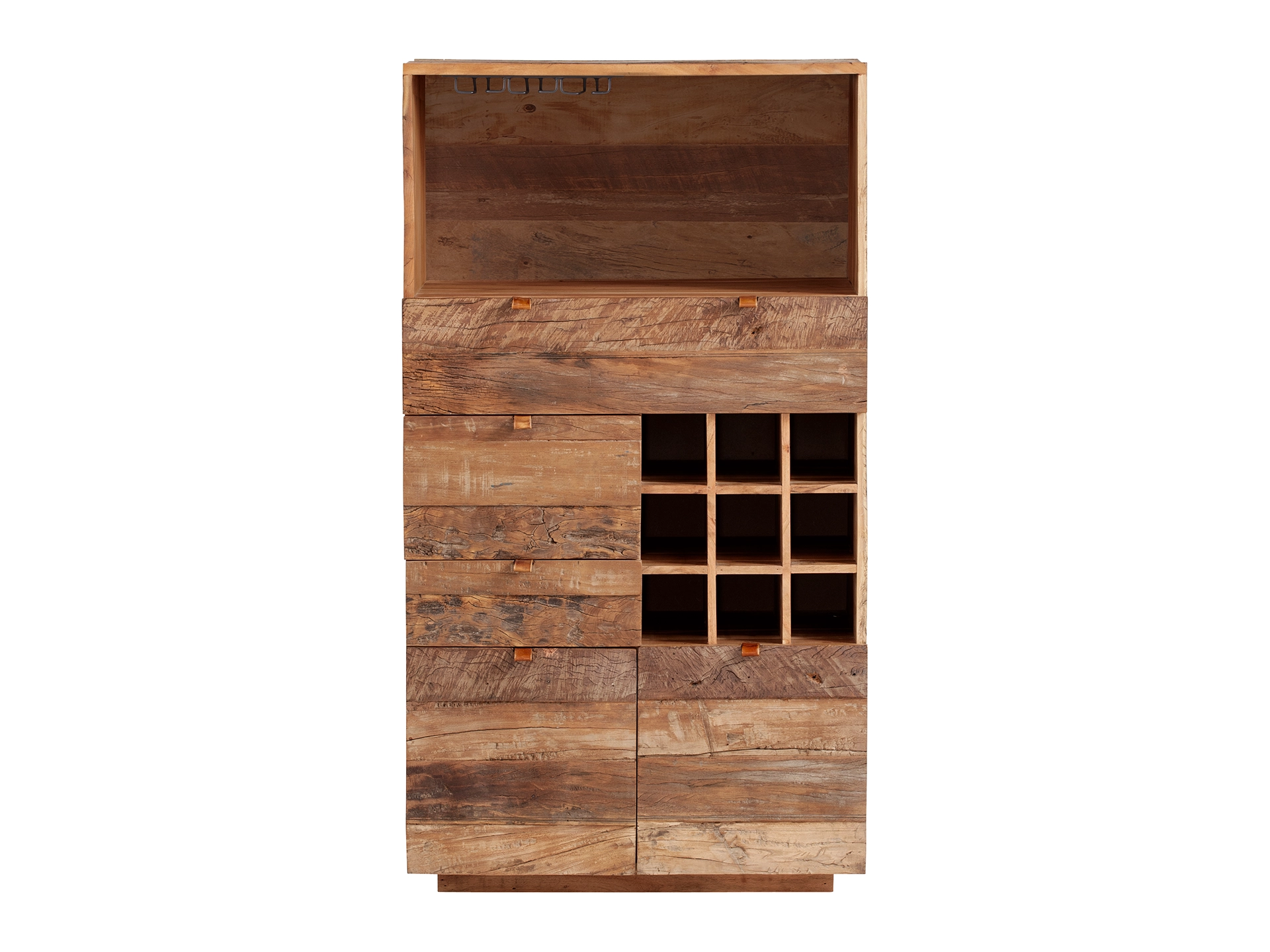 Verschiedene moderne Holz-Schränke in Frontansichten, unterschiedliche Farben und Designs auf neutralem Hintergrund – praktische Wohnraum-Aufbewahrung