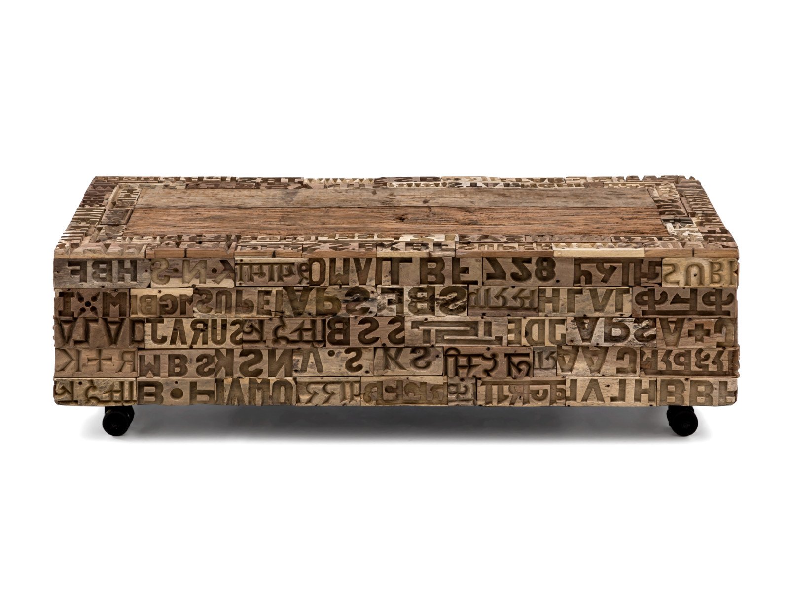 Couchtisch Madurai II Holz - recyceltes Altholz 140x35x90 Rückansicht