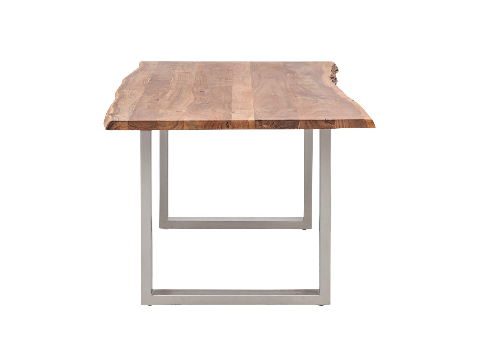 Esstisch Bullwer Akazie silberfarben 230x100 cm Holz - Akazie 230x75x100 Seitenansicht