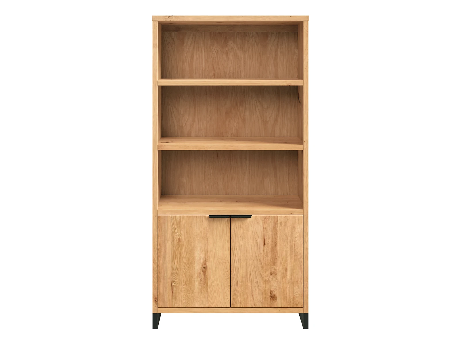 Frontansicht Freisteller: Bücherregal Sydney aus geölter Wildeiche, 90×180×35 cm, braun, 2 Türen Frontansicht Freisteller: Bücherregal Sydney aus geölter Wildeiche, 90×180×35 cm, braun, 2 Türen