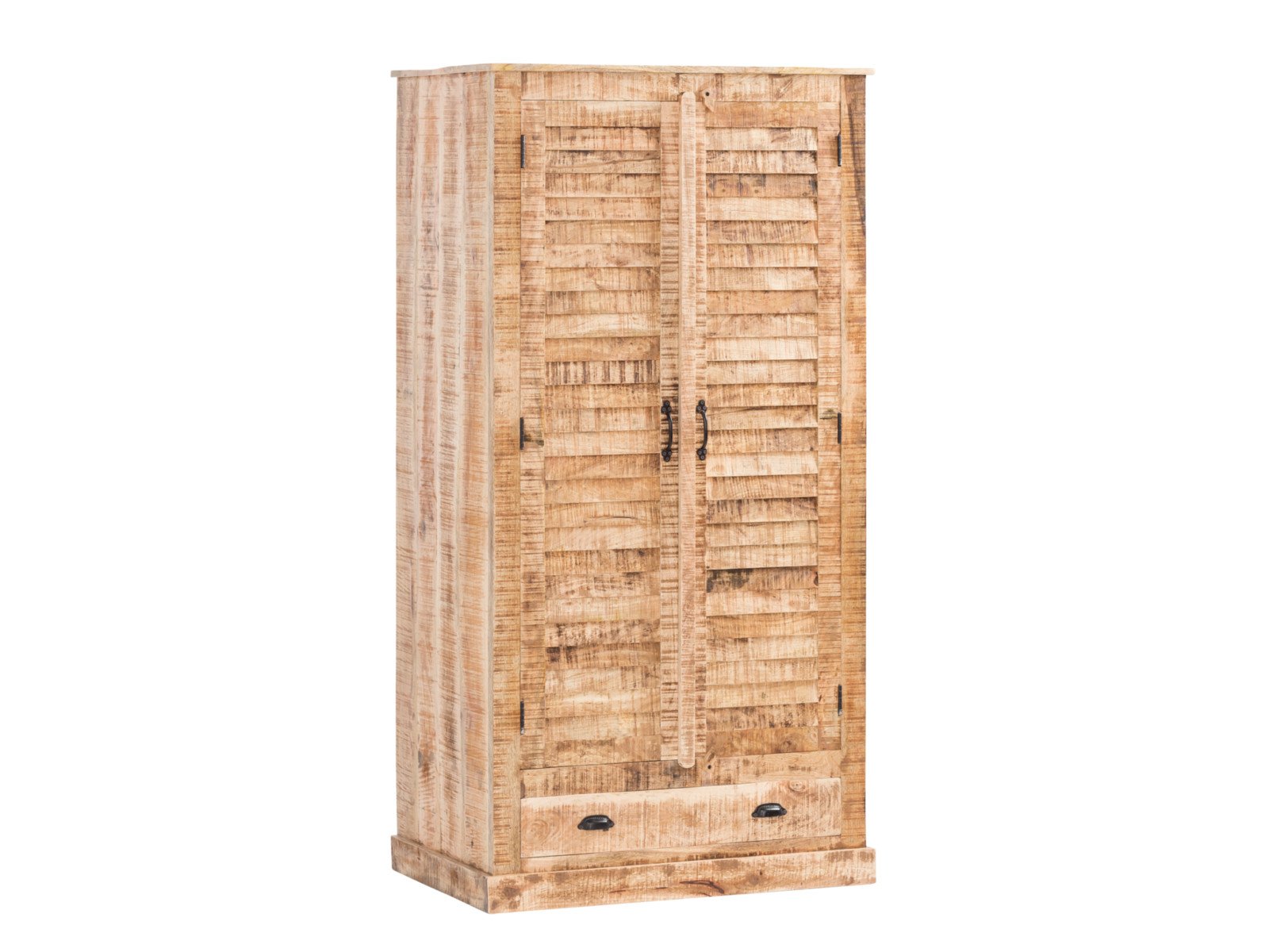 Kleiderschrank Caribou Mango Holz - Mango 90x180x60 Schrägansicht