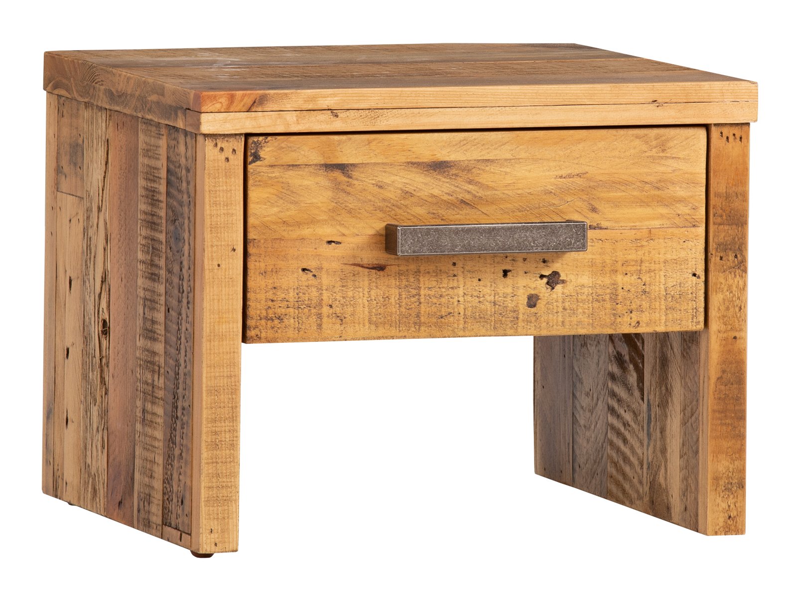 Nachttisch Albury Pinie Nachttisch Albury Pinie Holz - recycelte Pinie 40x31x35 Schrägansicht