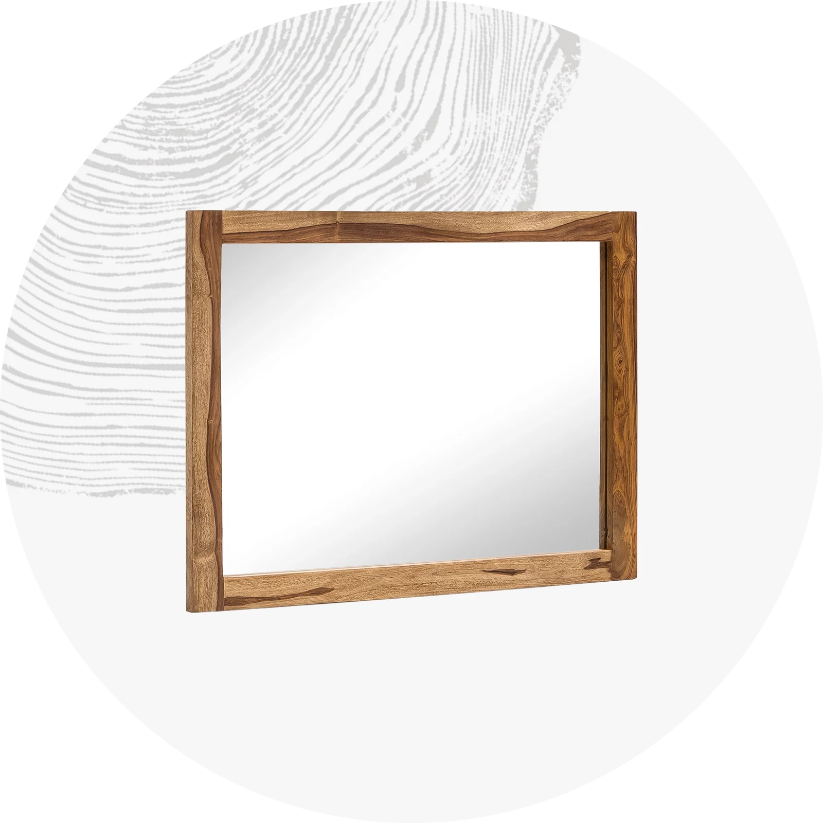massivum Wandspiegel mit natürlichem Holzrahmen, schlichtes modernes Design für Flur, Bad oder Wohnzimmer