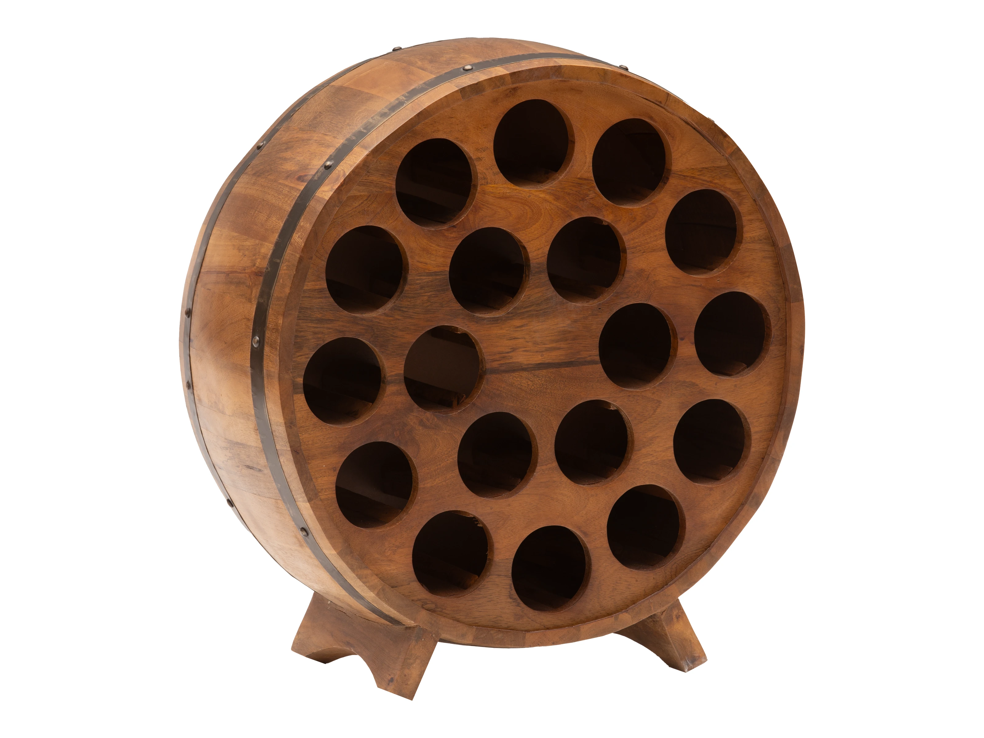 Weinregal Barrel Mangoholz - Fassdesign
