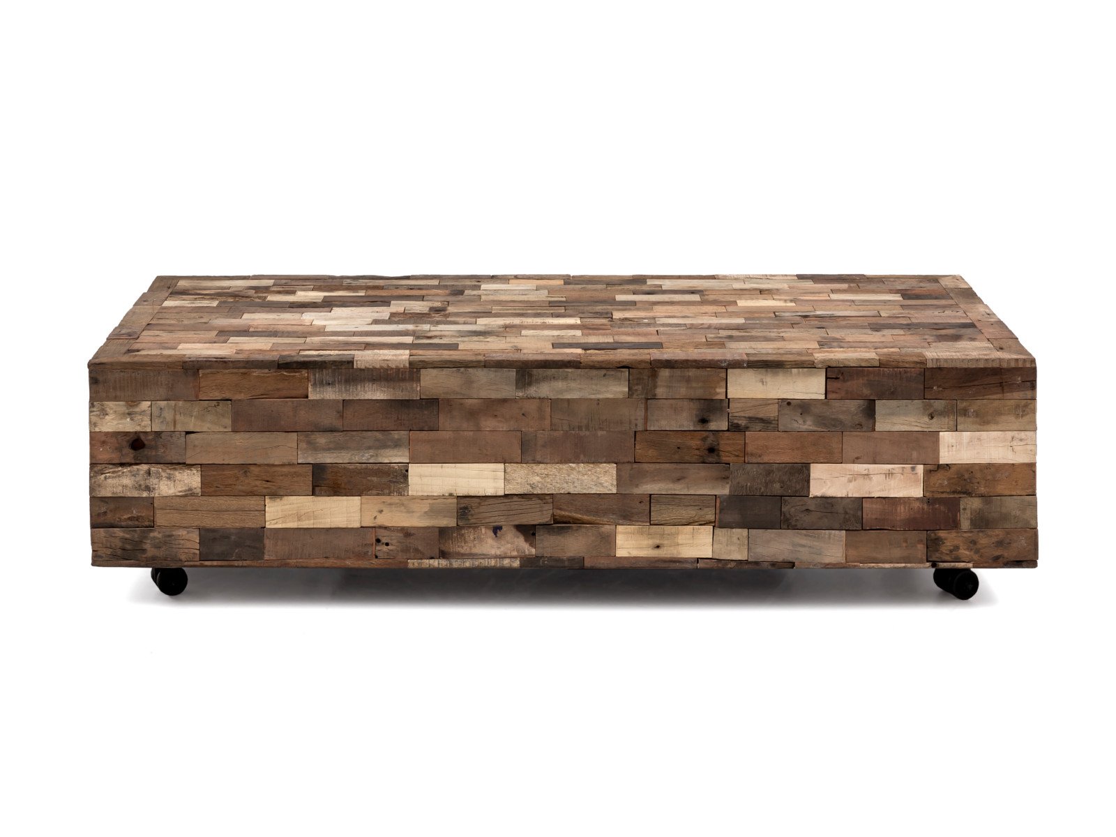 Couchtisch Kavali Holz - recyceltes Altholz 150x40x75 Frontansicht