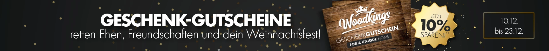 WoodKings XMAS-Gutschein 2024 – Weihnachts-Geschenkgutschein mit festlichem, reduziertem Design und klarer Typografie