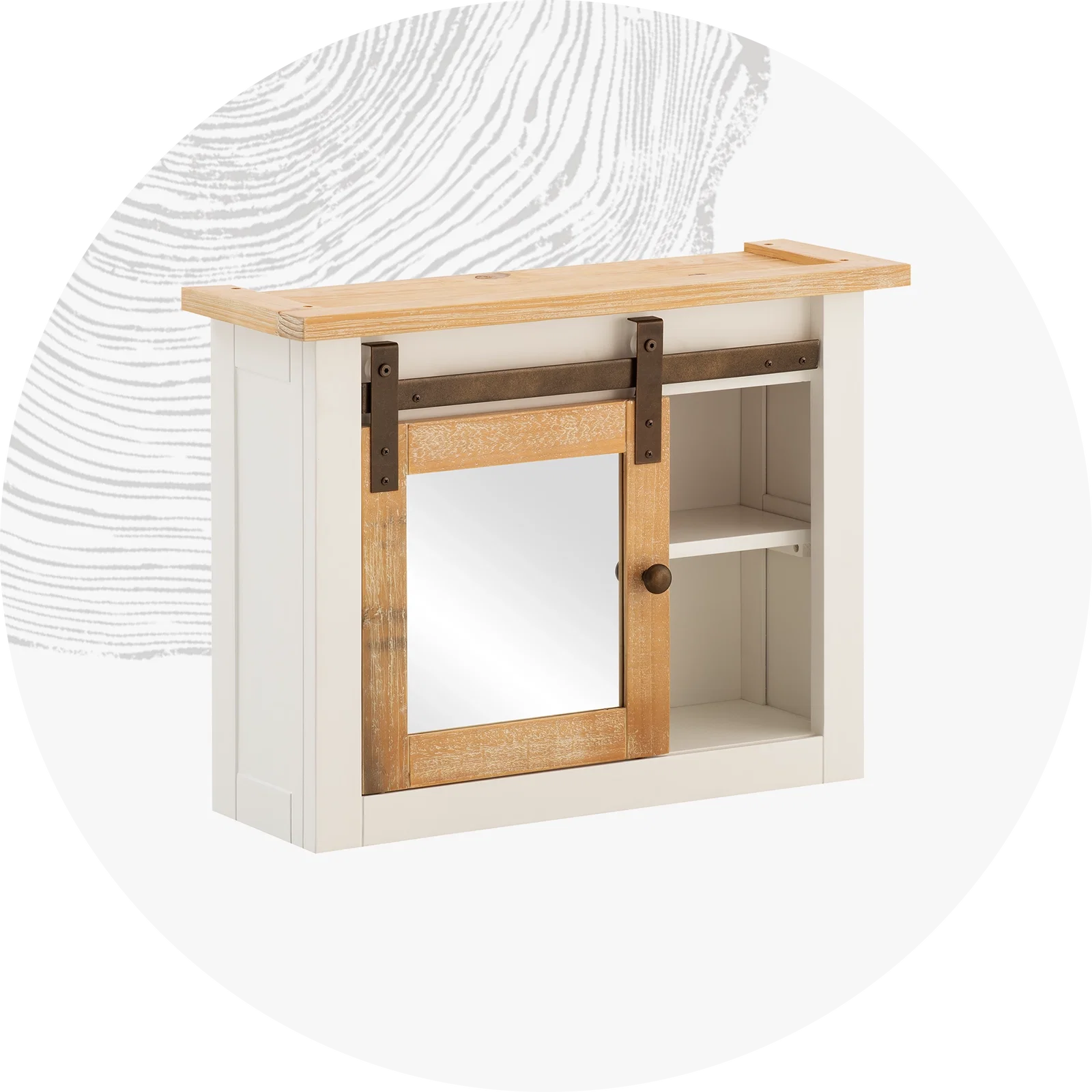 Moderner Spiegelschrank als Produktfoto, Badezimmerspiegel mit Spiegeltüren, schlichtes Design für Badmöbel-Katalog