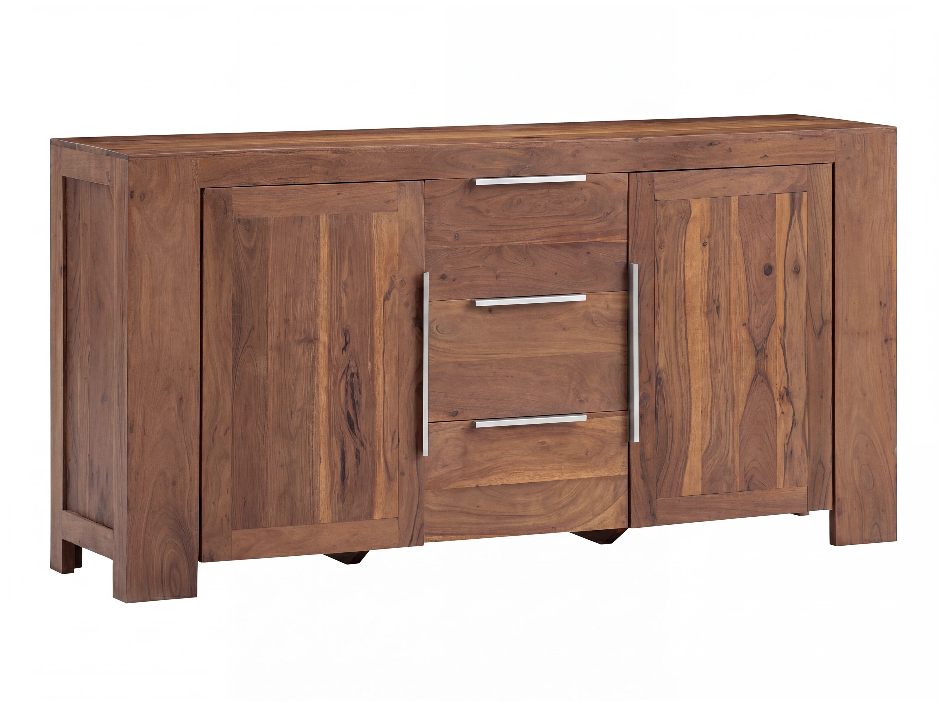 Sideboard Osbon Akazie - Metallgriffe Silber