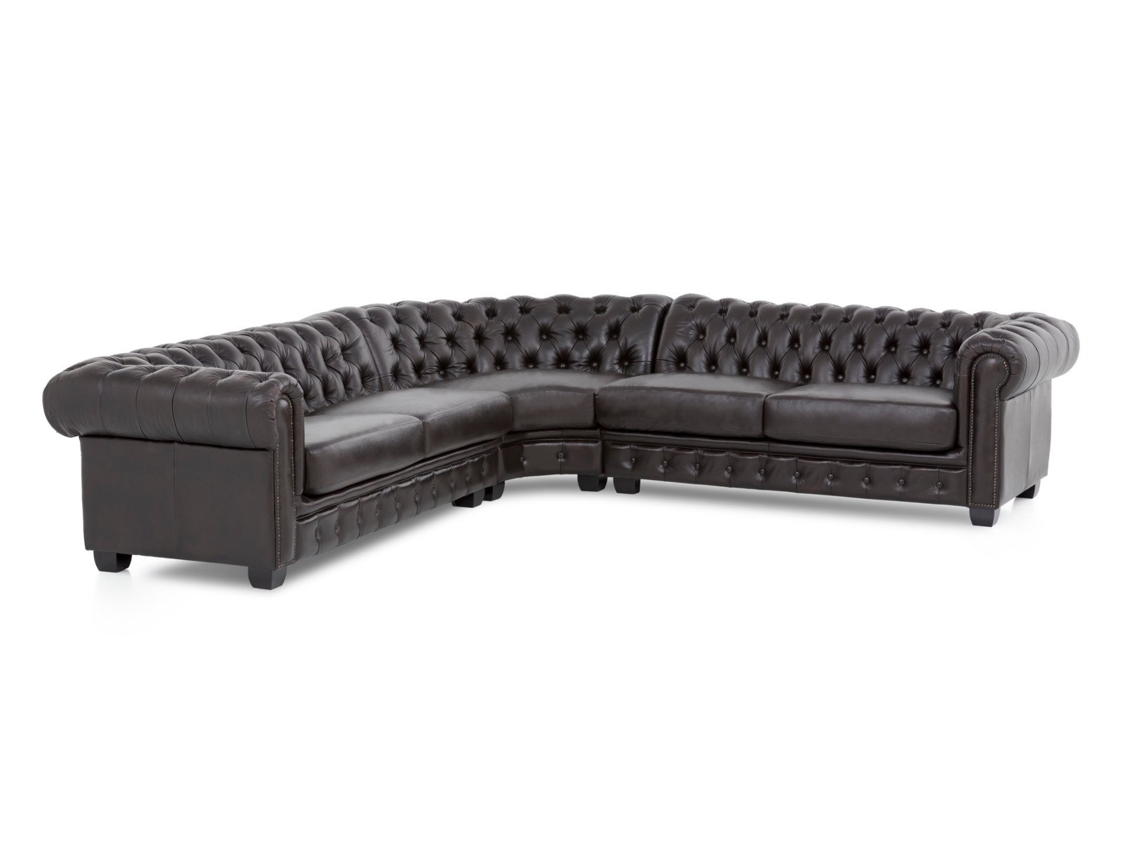 Ecksofa Chesterfield Echtleder III