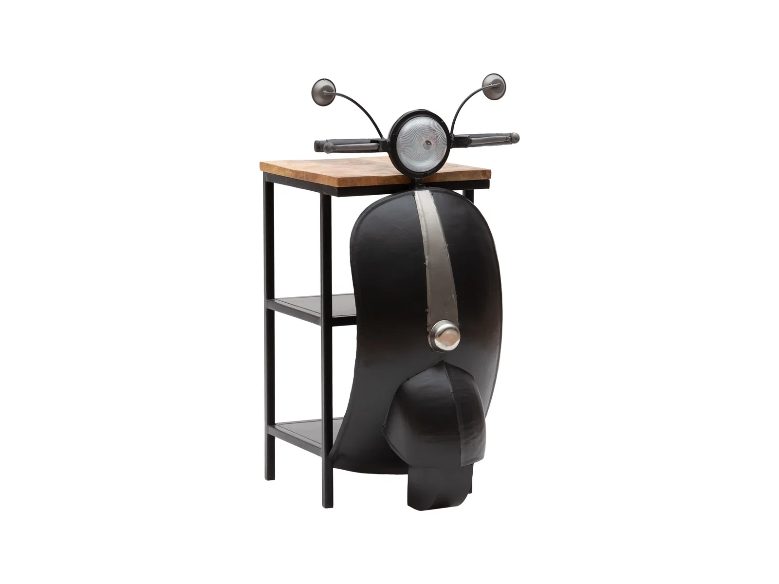 Statement-Konsolentisch Scooter Micro Black aus schwarz lackiertem Metall im Roller-Design