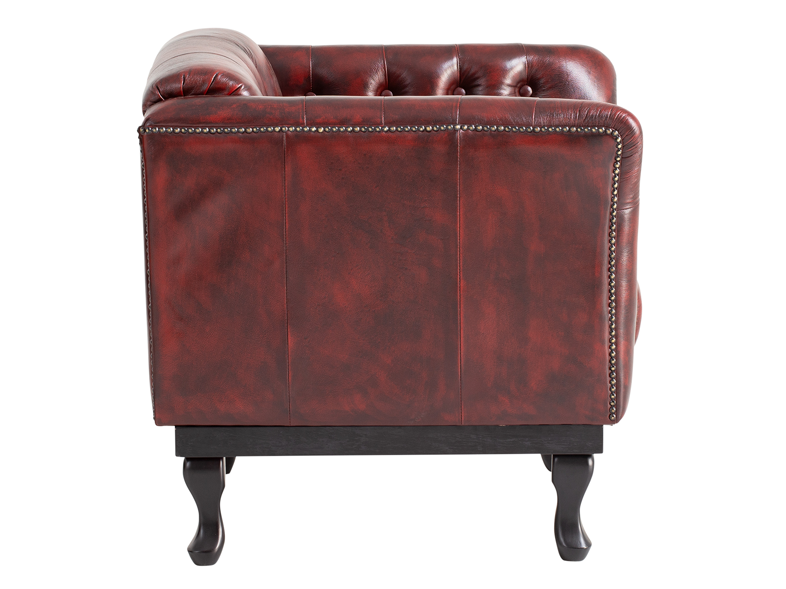 Sessel Chesterfield Dover Echtleder rot 84x80x84 Seitenansicht