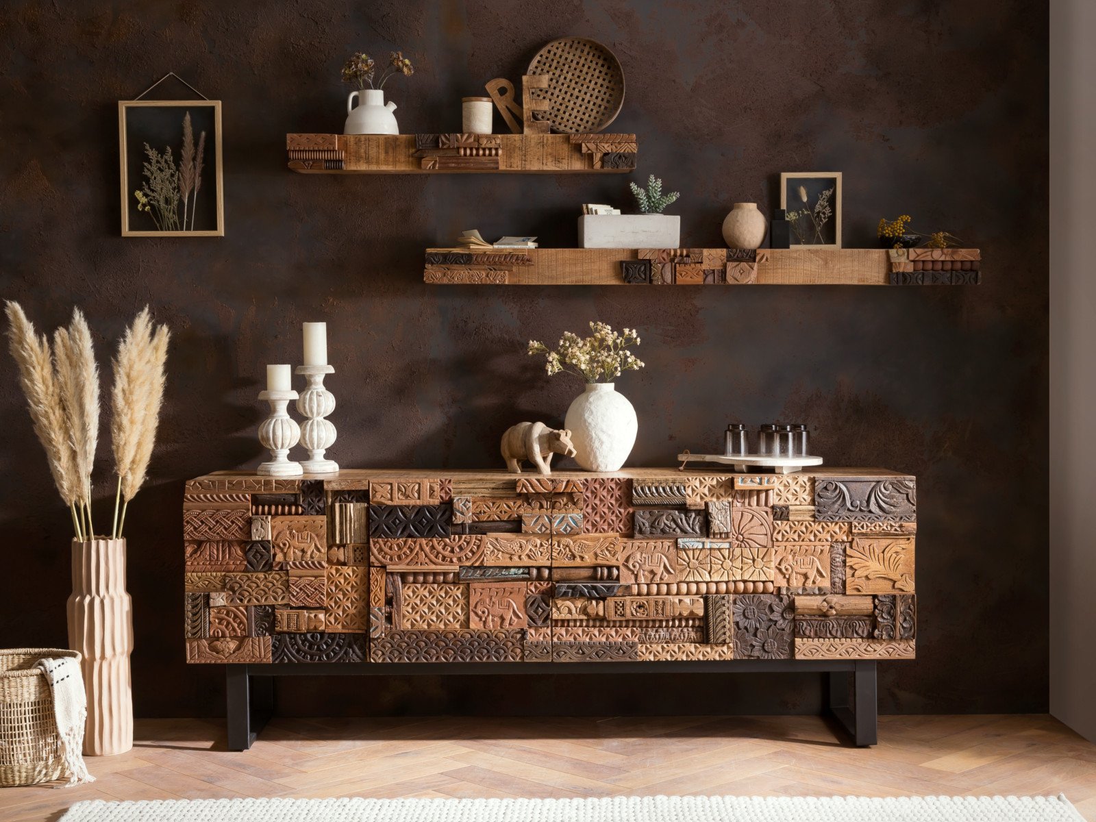 Wandboard Greenland Massivholz 160cm Boho-Style 🌿 – Woodkings