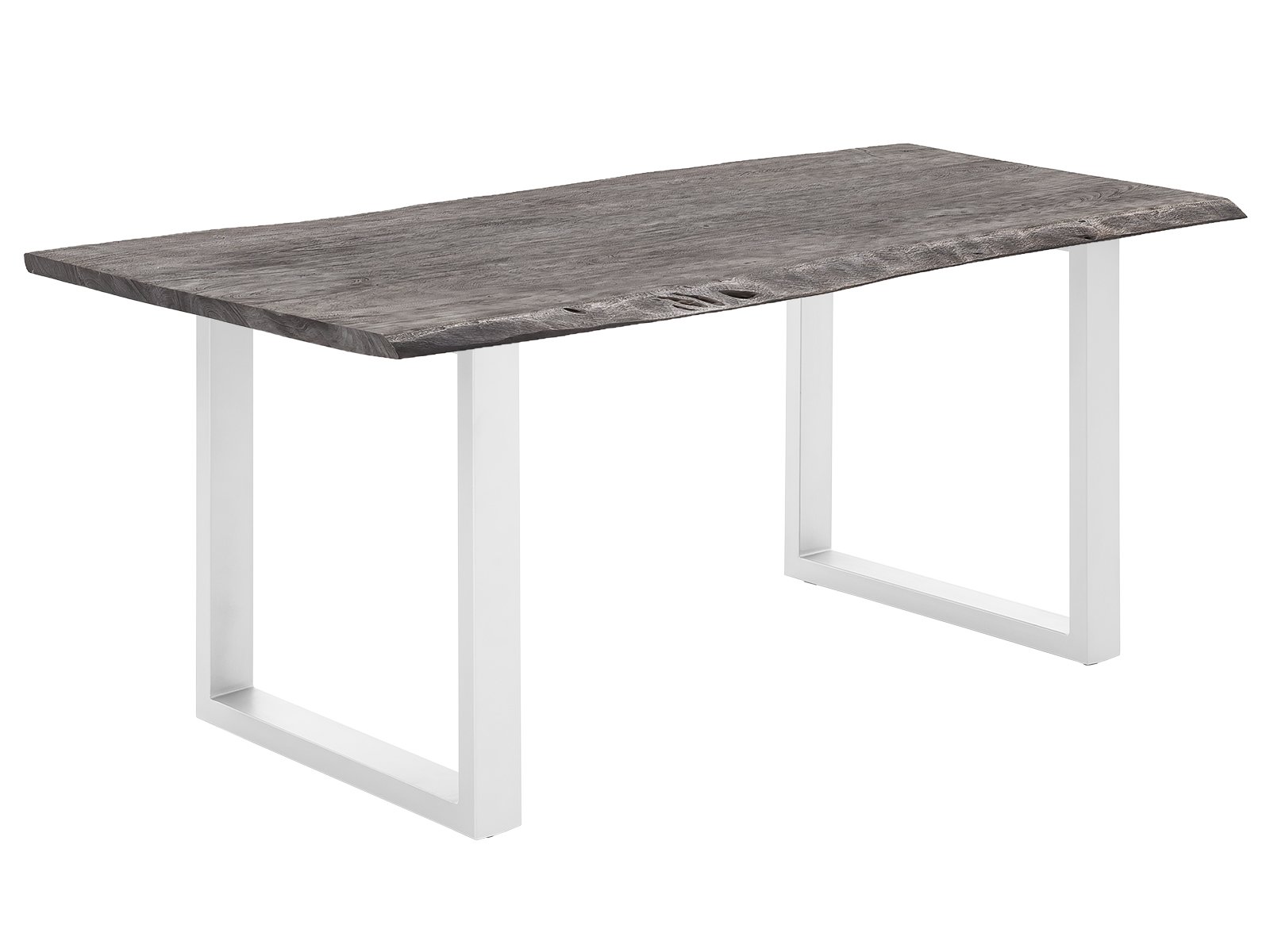 Esstisch Bullwer grau-weiß 140x90 cm Akazie / Metall 140x75x90 Schrägansicht