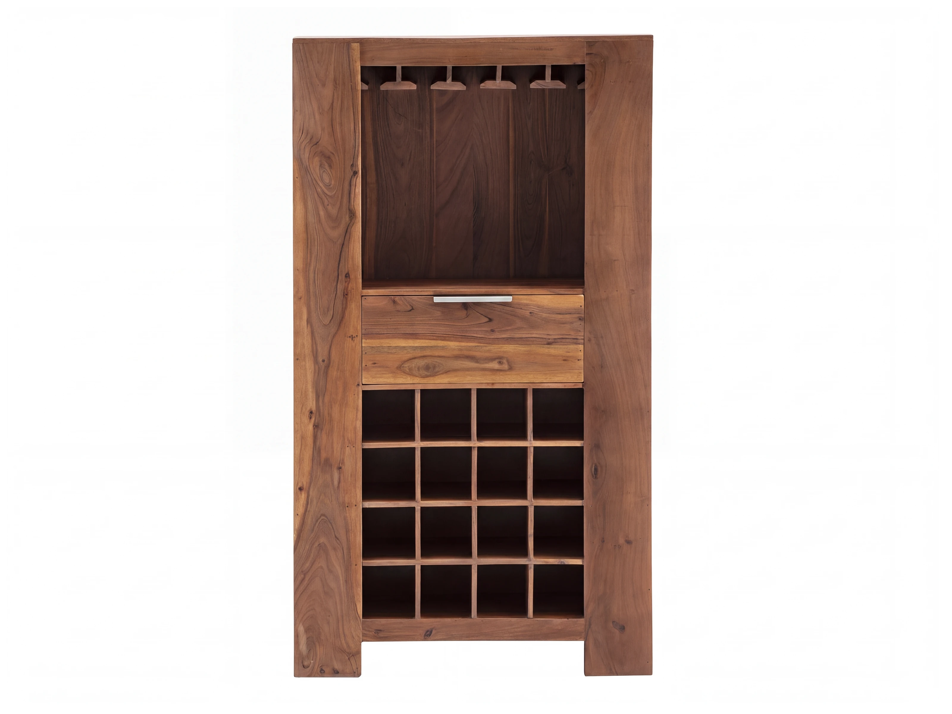 Barschrank Osbon Akazie - Metallgriffe Silber