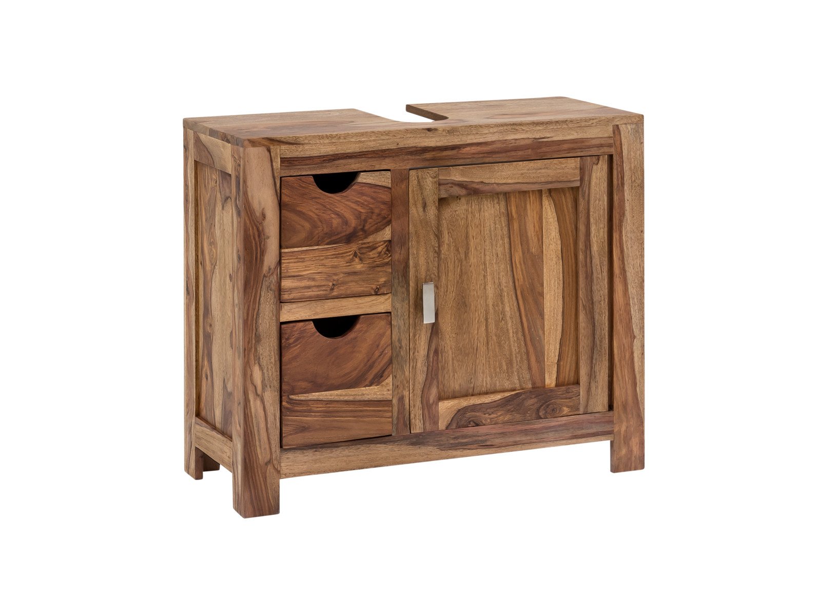 Waschbeckenunterschrank Lagos Holz - Palisander 70x63x30 Schrägansicht