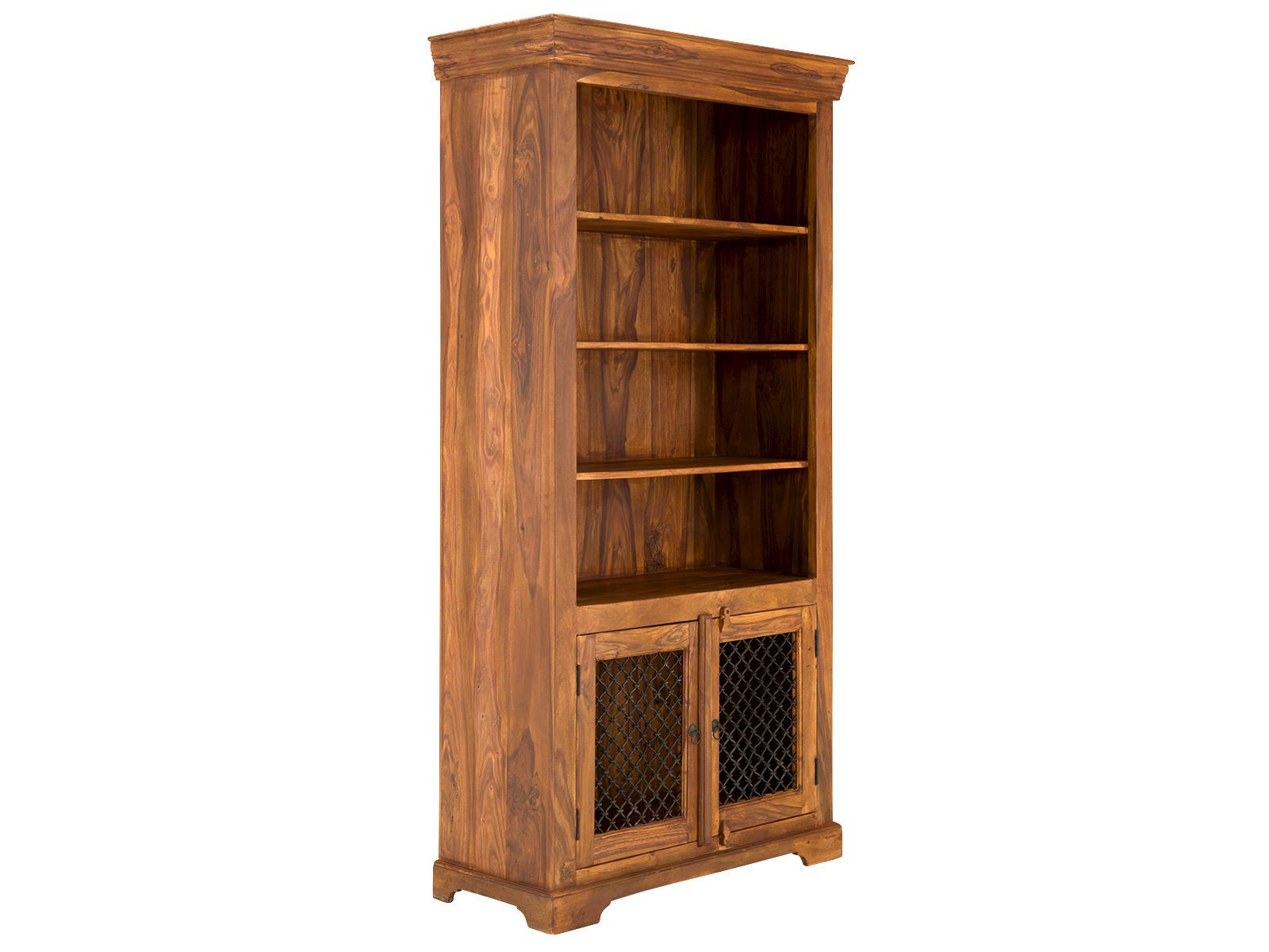 Bücherschrank Merlin mit Metalltüren Holz - Palisander 102x202x45