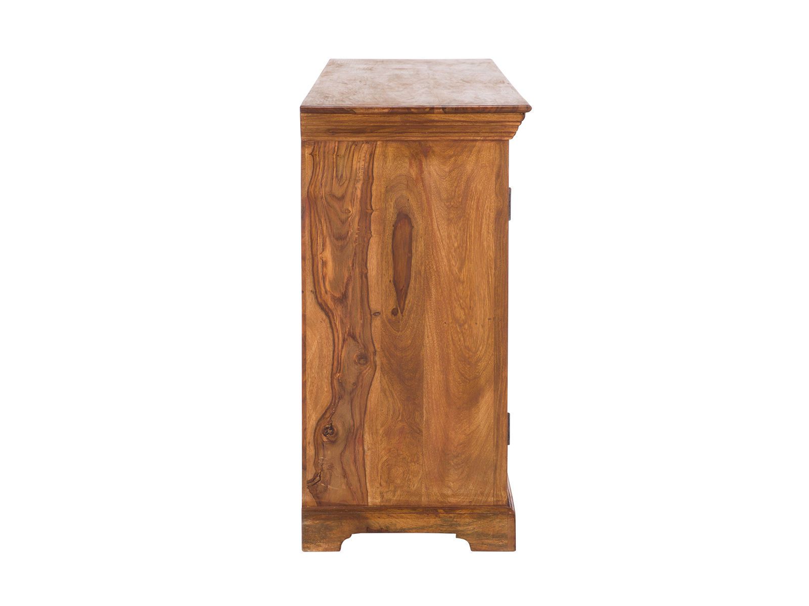 Freisteller-Seitenansicht Sideboard Merlino Akazie (178×85×43 cm), lackiertes Akazienholz, 2 Türen, 4 Schubladen
