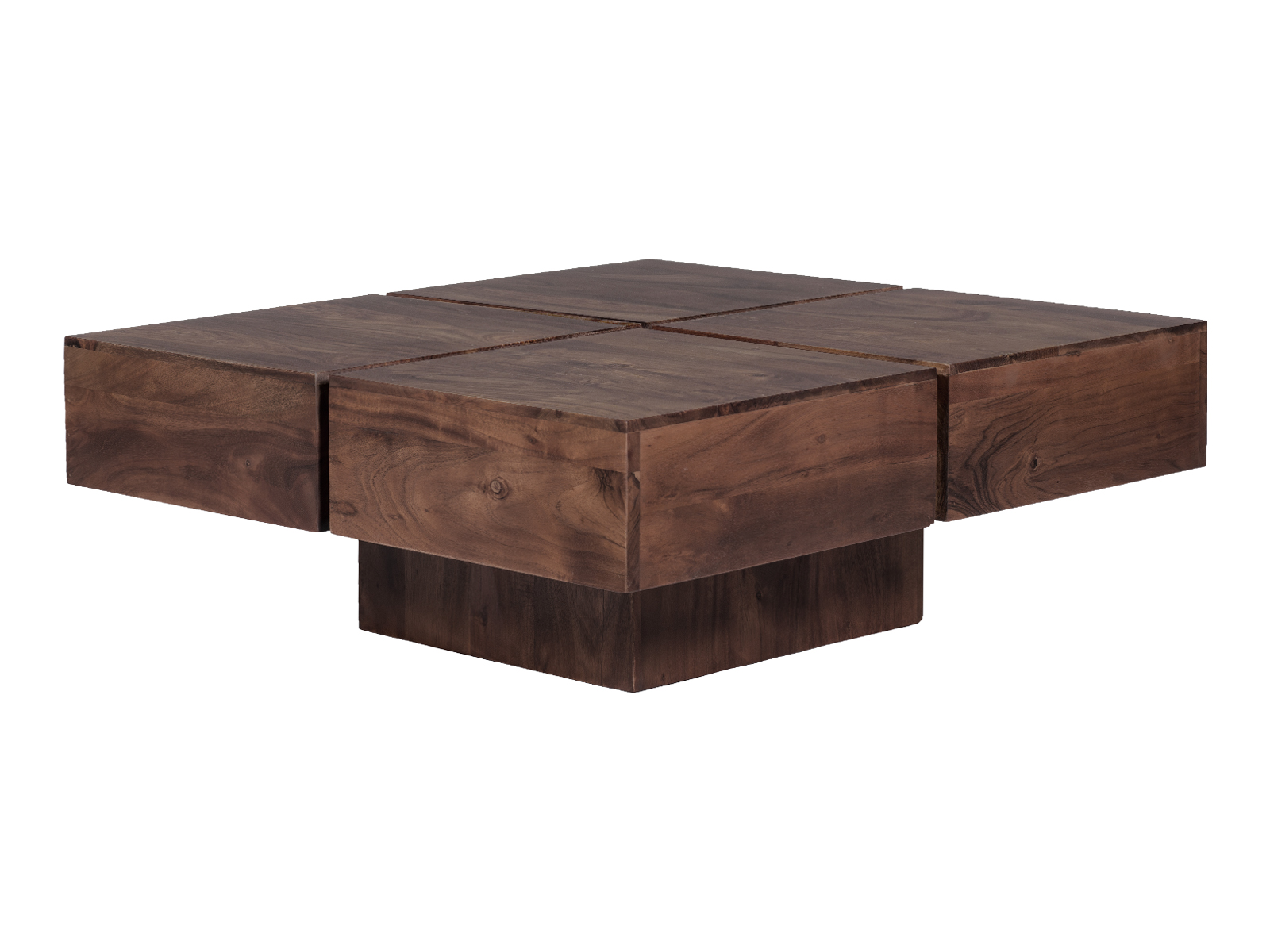 Couchtisch Amberley Akazie 80x80 cm Holz - Akazie 80x30x80 Schrägansicht