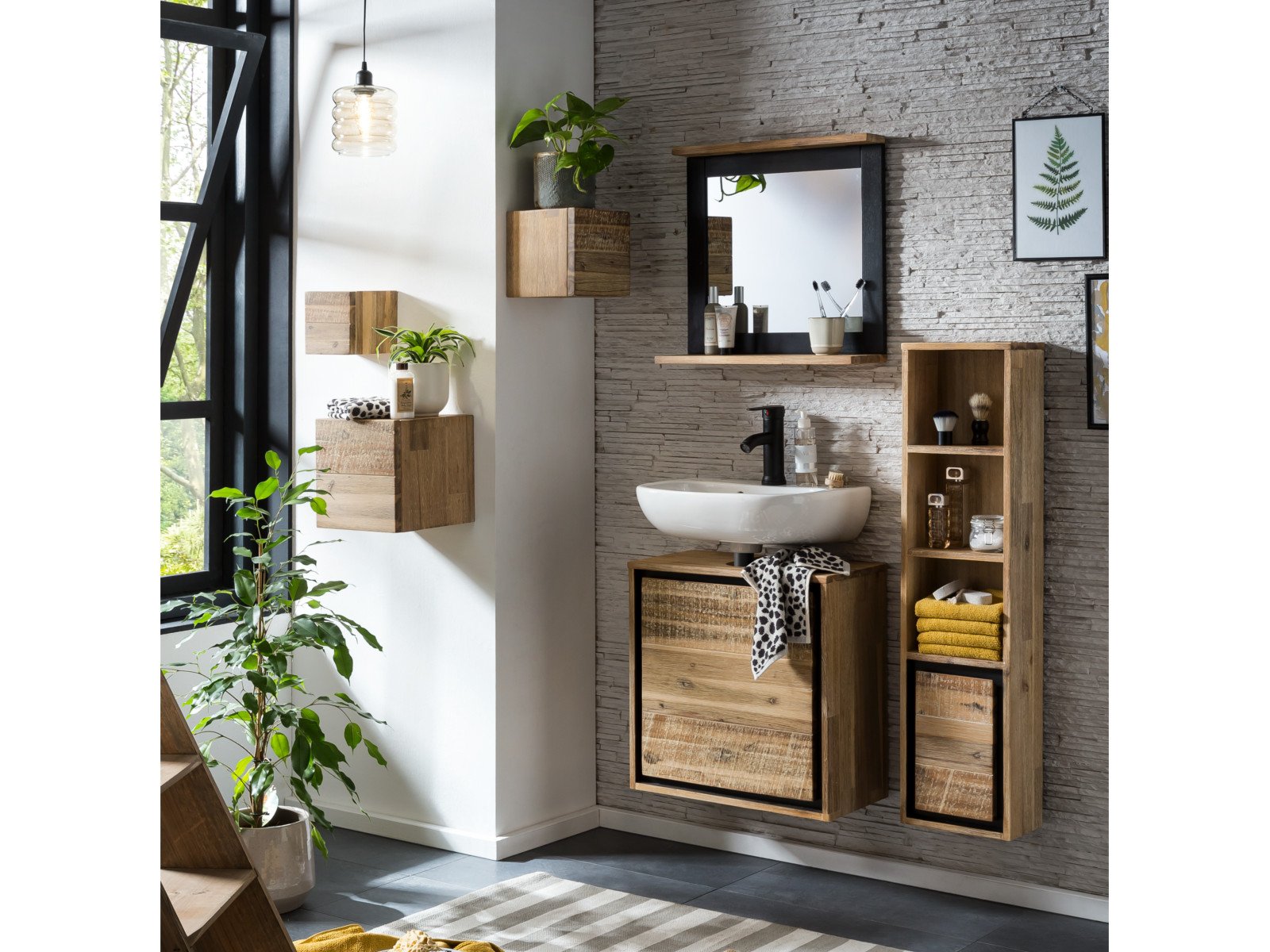 Bad Spiegel Jolo Holz - Akazie 50x50x15 Ambiente