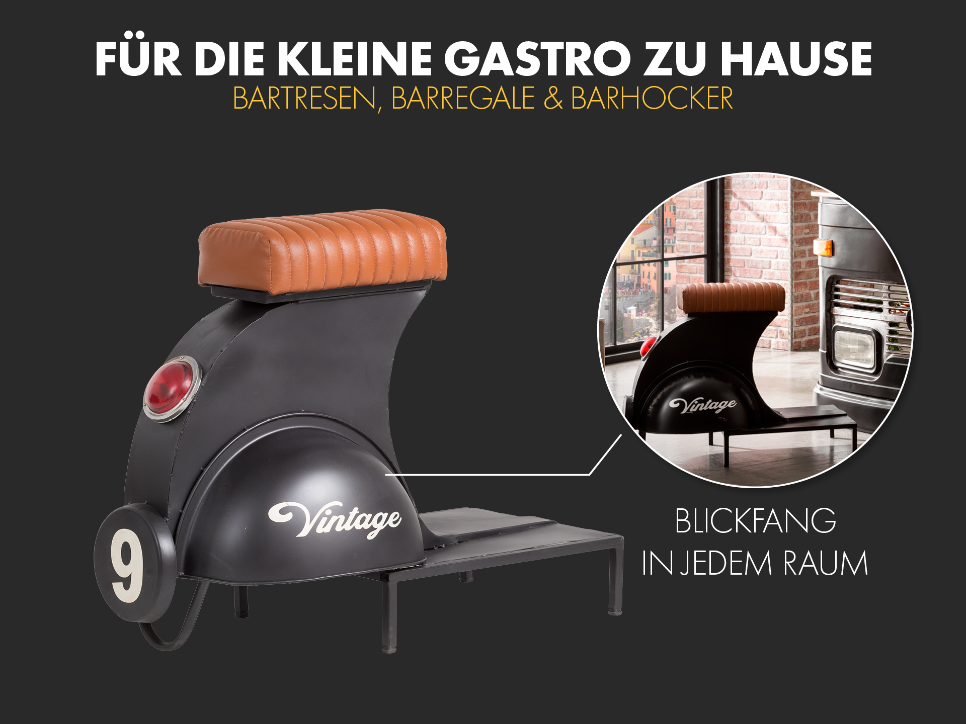 Fahrräder vor rustikalem Holz-Barbereich im urbanen, warm beleuchteten, gemütlichen Ambiente