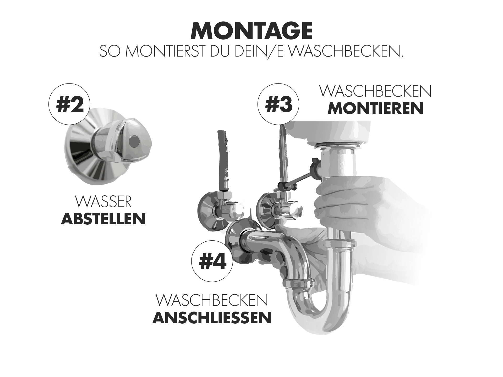 Moderner Holz-Waschtisch mit weißem Aufsatzbecken und Armatur vor rechteckigem Spiegel, warmes, schlichtes Badezimmer-Ambiente
