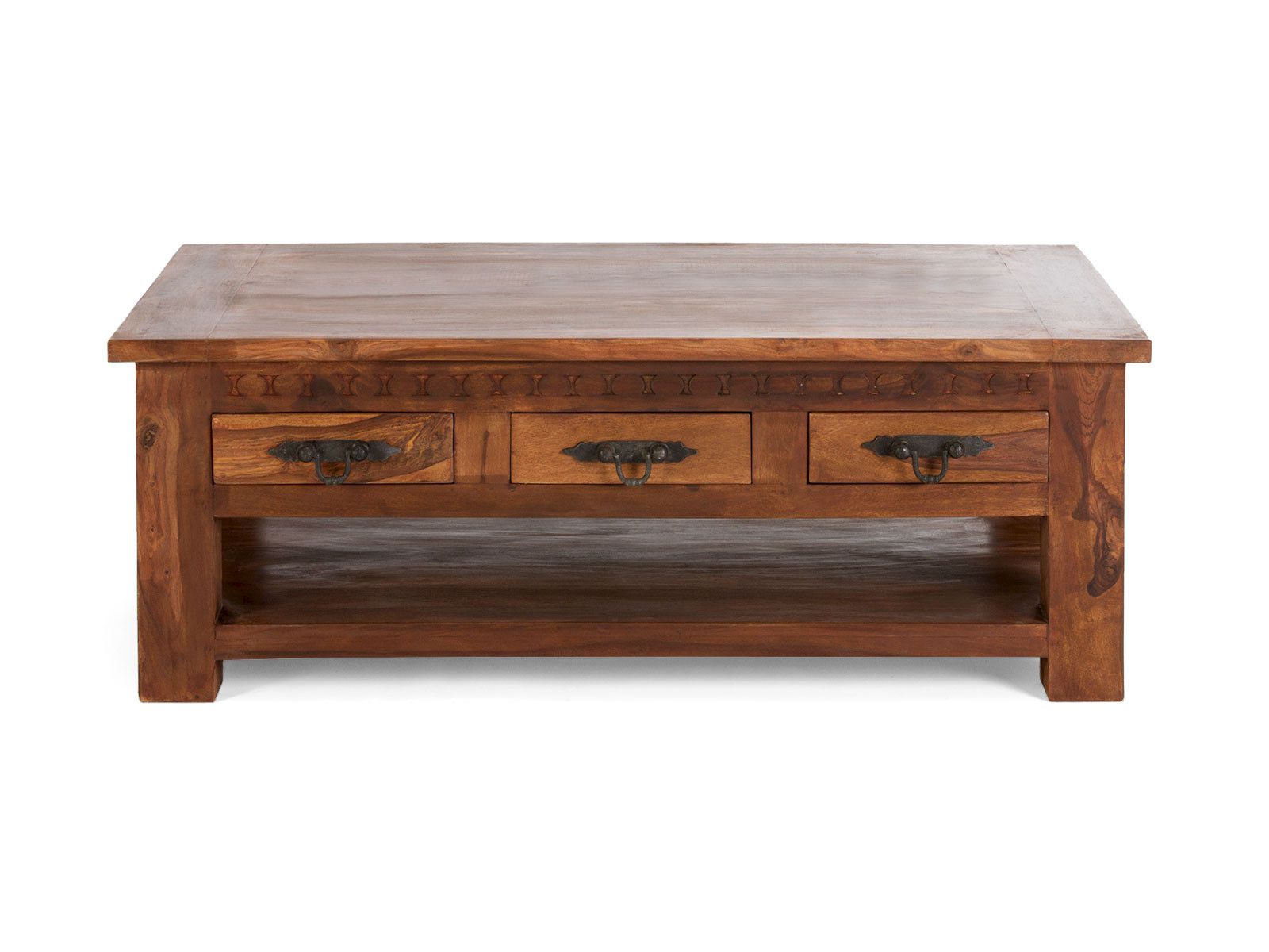 Couchtisch Merlow aus Akazie, 120x70, 3 Schubladen