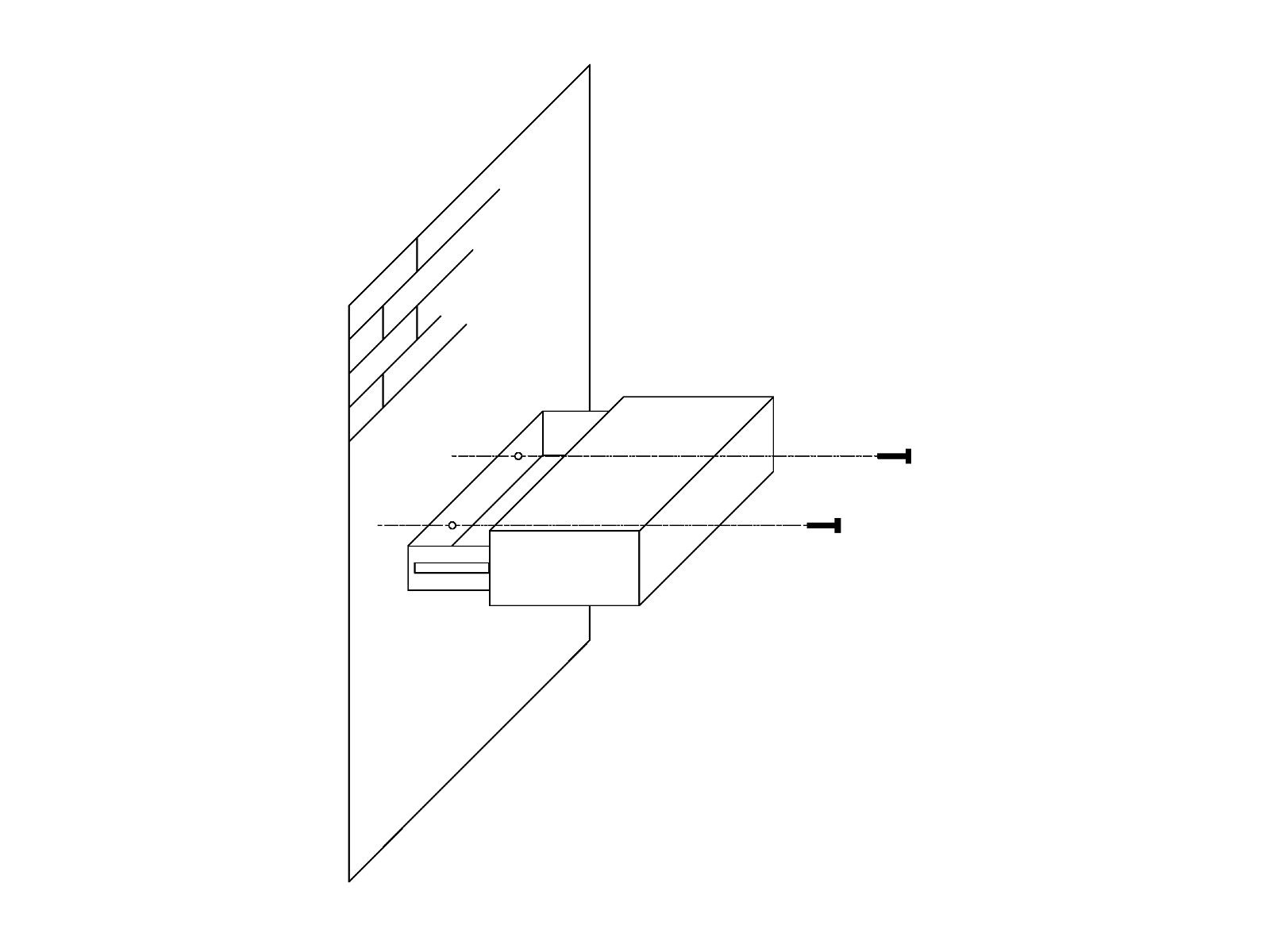 45°-Freisteller: Wandboard Geheimfach aus lackiertem, mehrfarbigem Recycling-Hartholz (B35×H11×T22 cm)