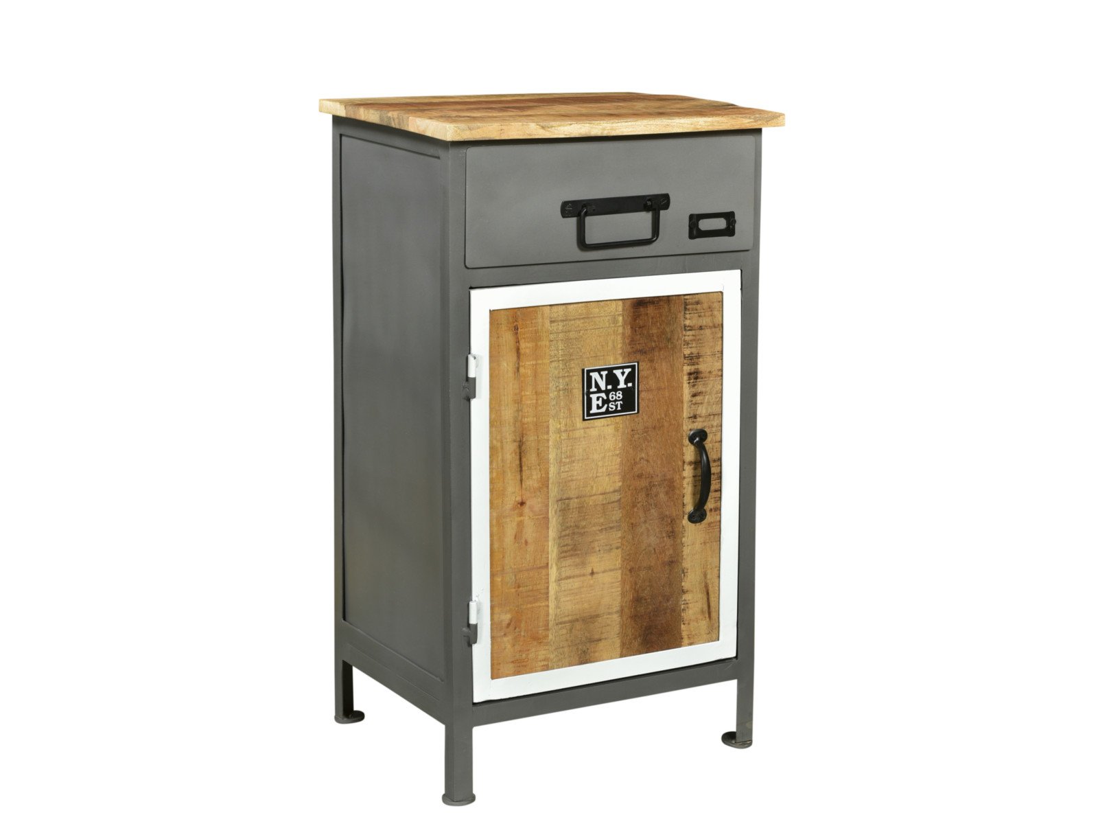 Bad Unterschrank Pinetown Bad Unterschrank Pinetown Metall - Holz Mango 45x80x35 Schrägansicht