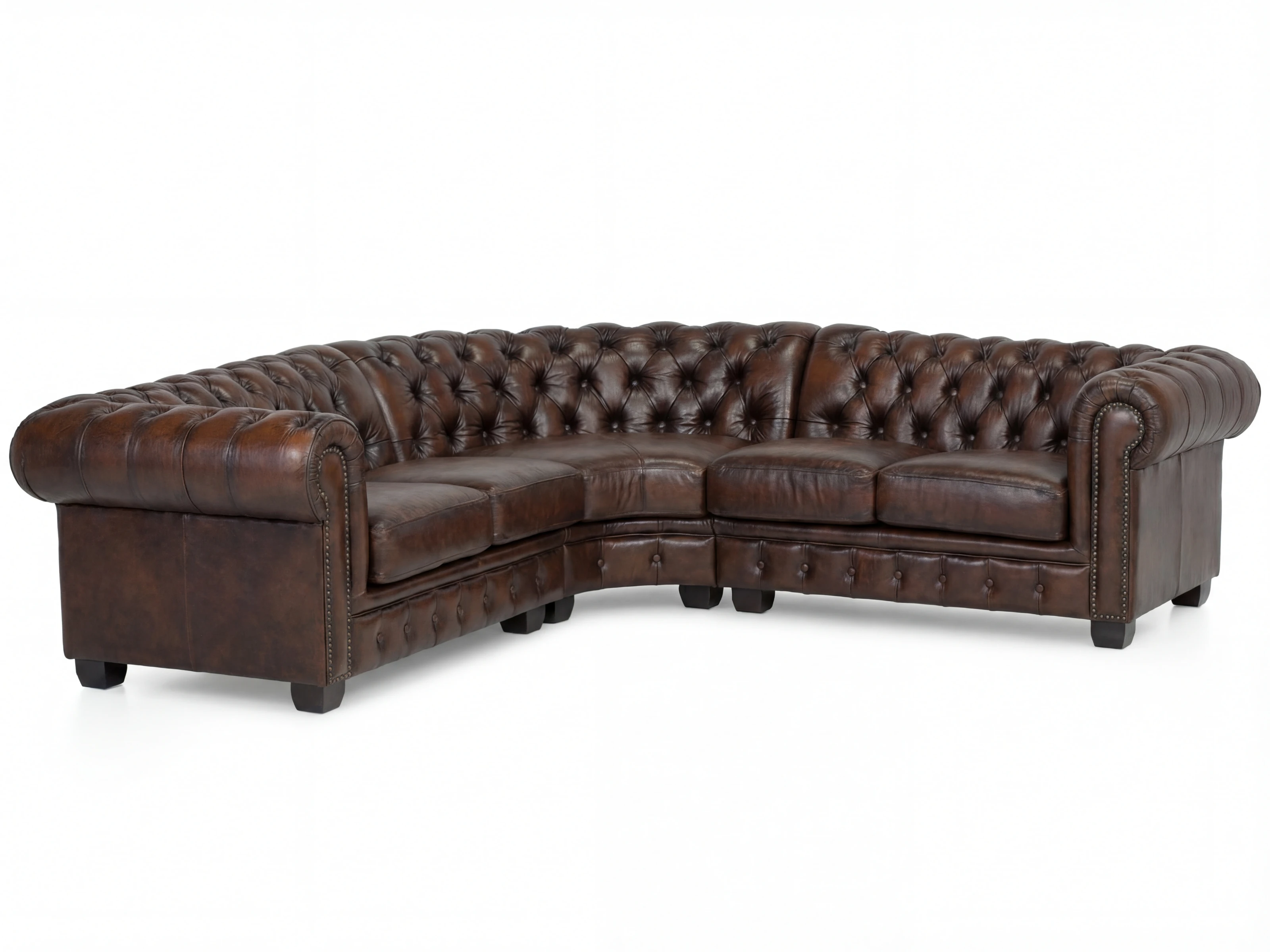 Ecksofa Chesterfield Echtleder