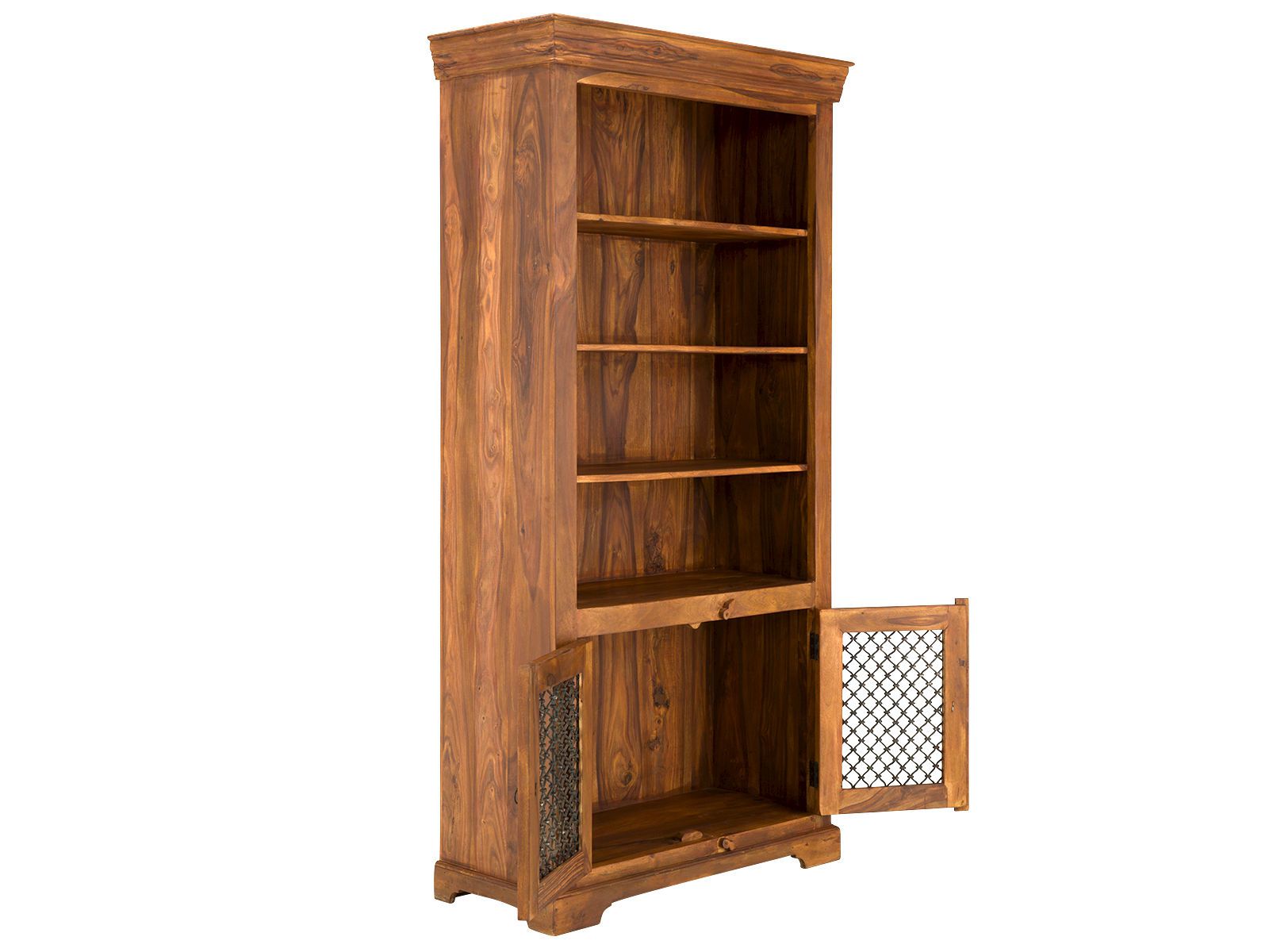 Bücherschrank Merlin mit Metalltüren Holz - Palisander 102x202x45