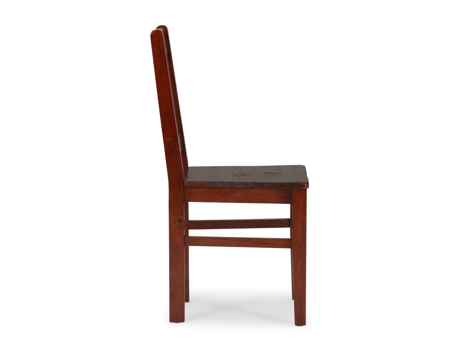 Freisteller-Seitenansicht: 2er Set Holzstuhl Catana braun, lackierte Pinie, B47×T49×H96 cm, Sitzhöhe 47 cm, Esszimmerstuhl