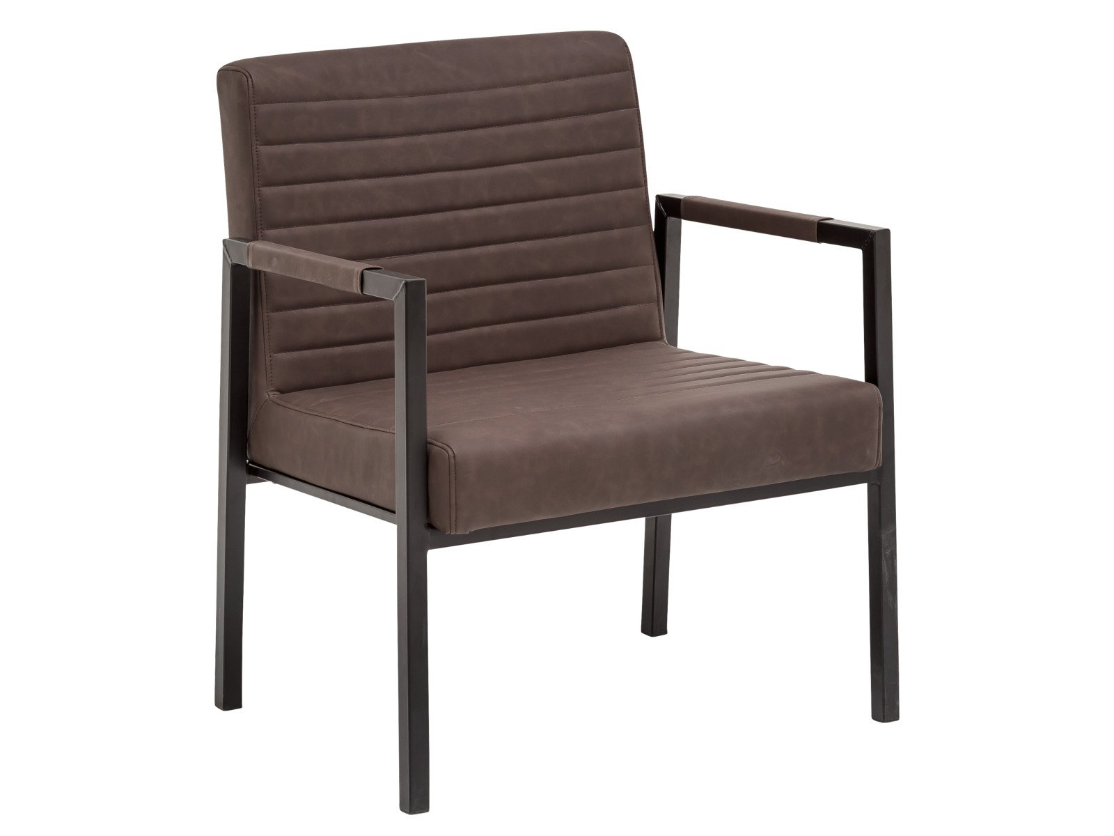 Armlehnstuhl XXL Wellington Armlehnstuhl XXL Wellington Kunstleder - Stahl 78x89x61 Schrägansicht