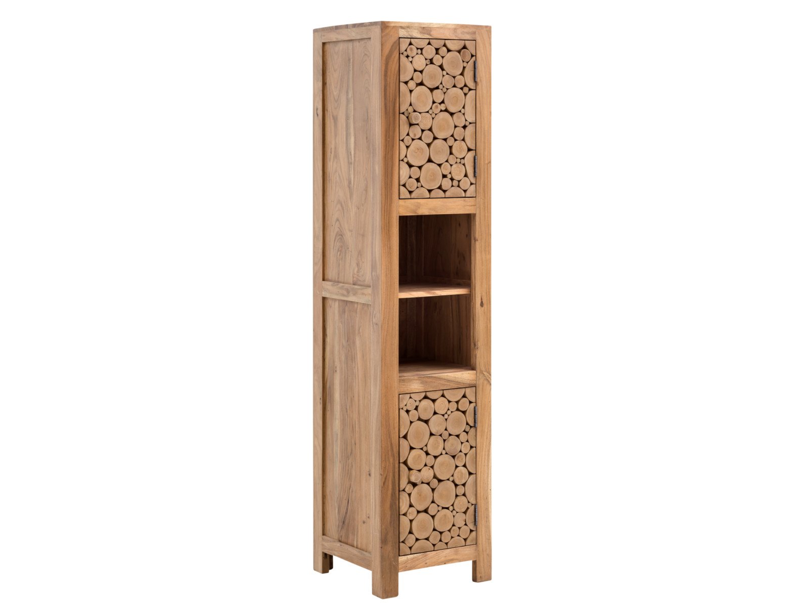 Bad Hochschrank Katha Holz - Akazie 42x180x43 Schrägansicht