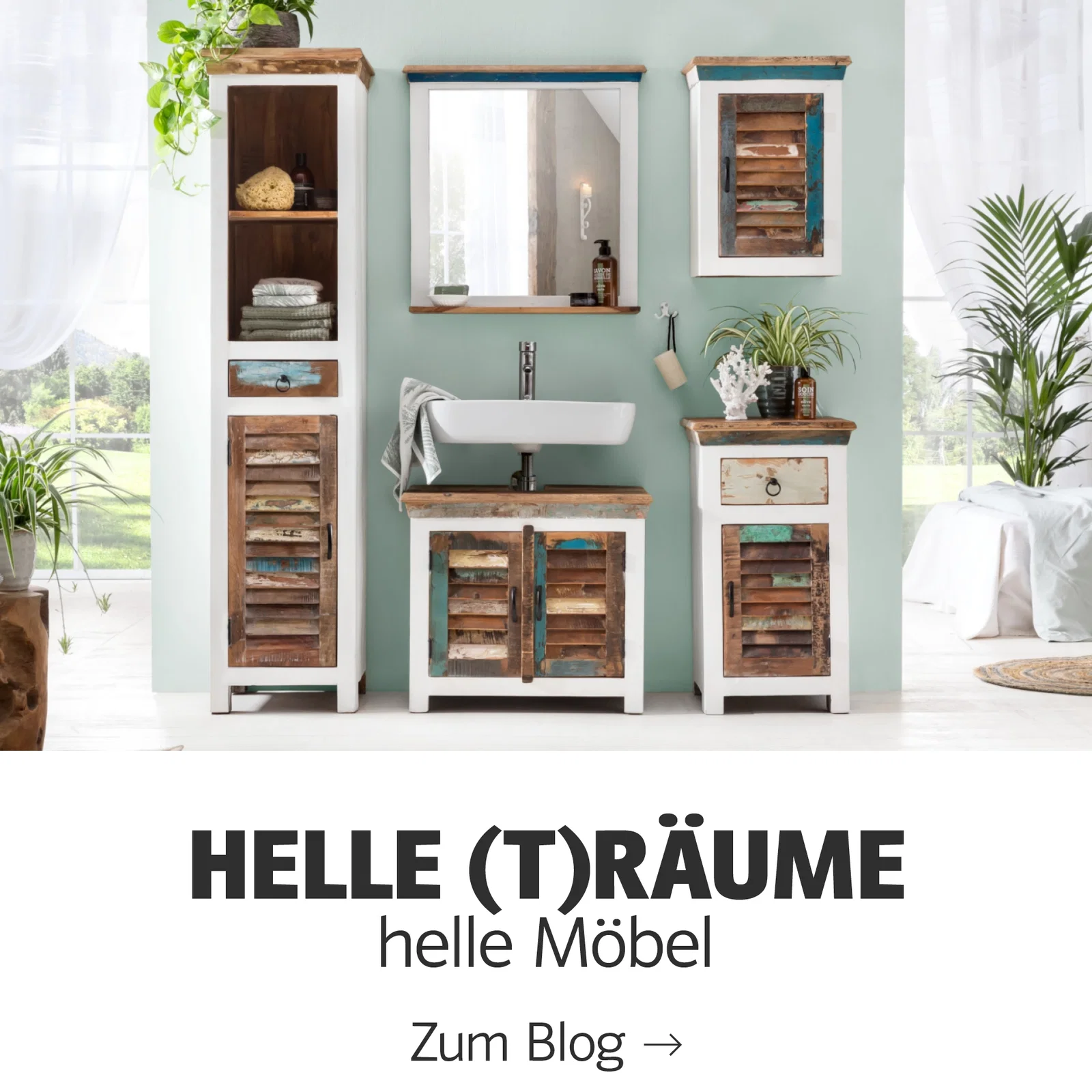Übersicht-Collage heller Räume mit hellem Holz- bzw. Parkett, nordischem Wohnstil und zurückhaltender, freundlicher Farbgebung