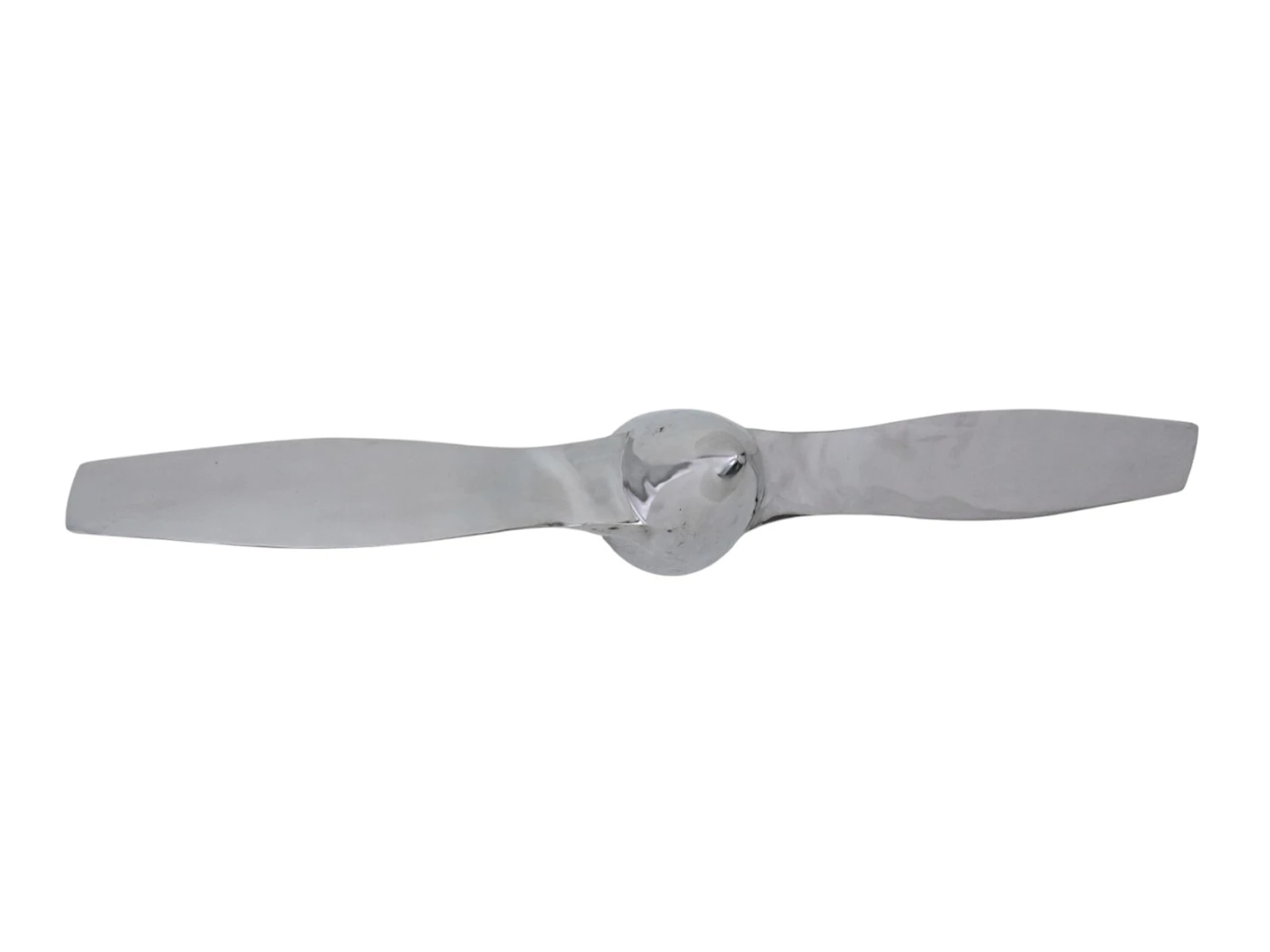 Wanddeko Propeller Charlie 119 cm, silberfarbener Metall-Dekopropeller, freigestellte Frontansicht (119×27×19 cm)