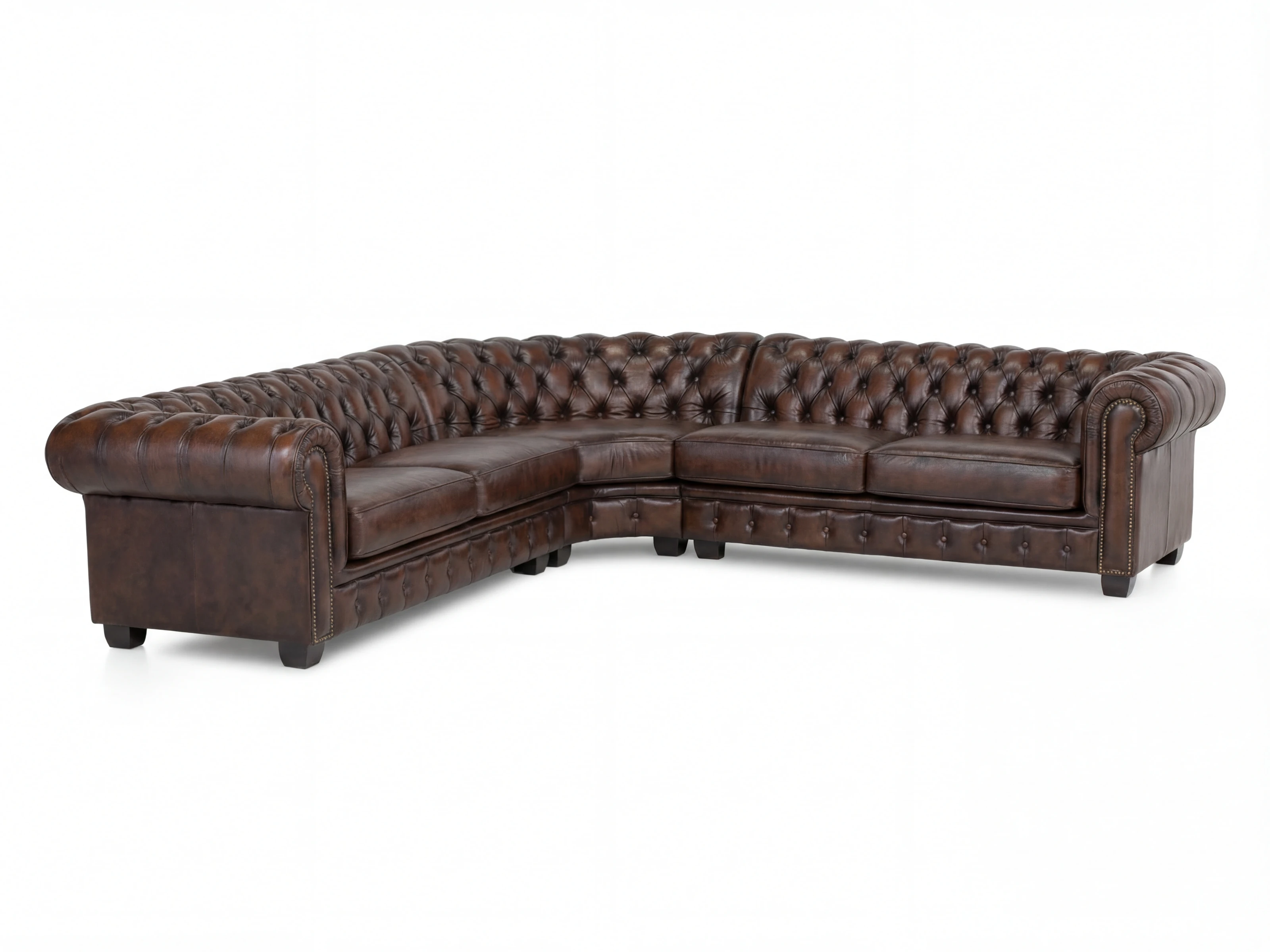 Ecksofa Chesterfield Echtleder III