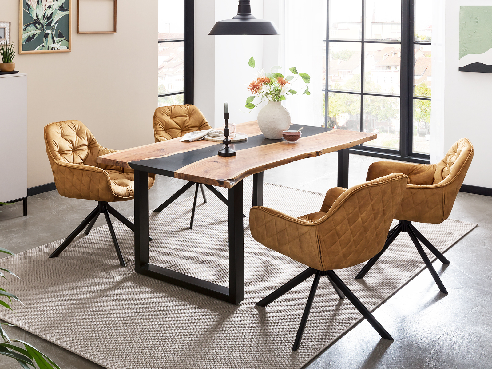 2er Set Stuhl Carlton Curry Essgruppe River