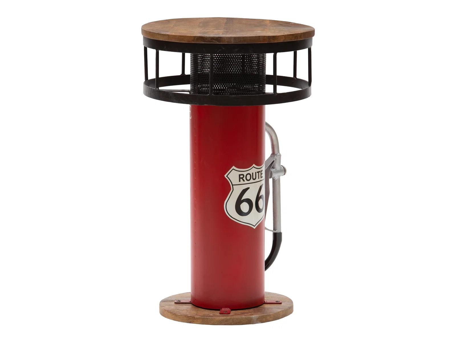 Beistelltisch Route66 aus Massivholz & Metall mit Ablage