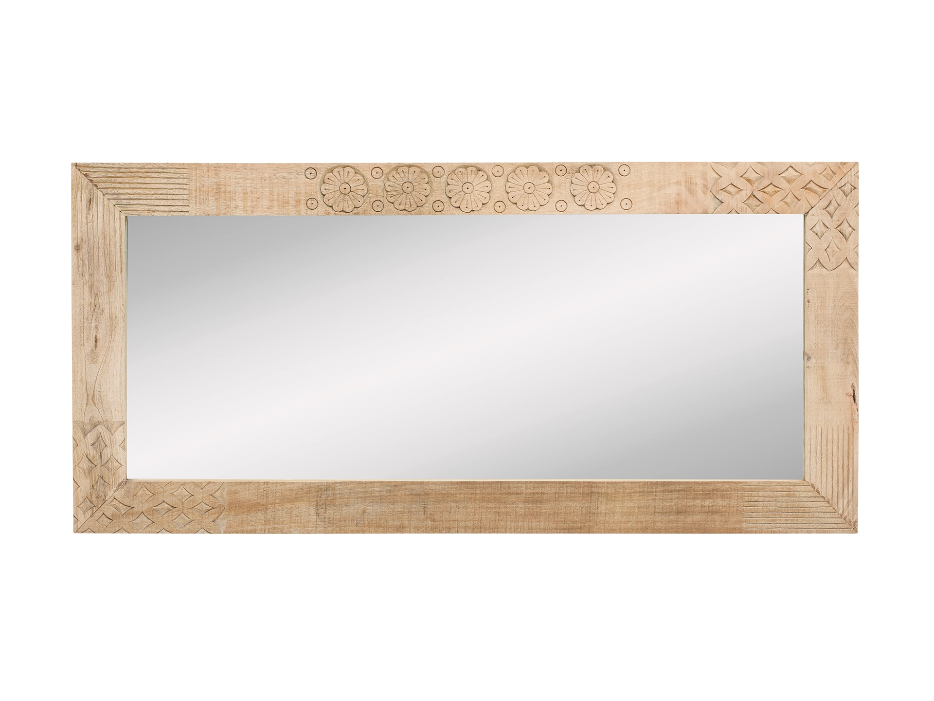 Moderner WoodKings Wandspiegel mit naturbelassenem Holzrahmen, klar reflektierendes Glas, skandinavisch-minimalistisches Design für Flur, Bad oder Wohnzimmer