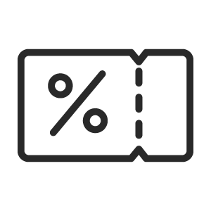 B2B-Icon „Rabatte“ – stilisiertes Prozentzeichen in farbigem Kreis als Hinweis auf Unternehmensrabatte und Vorteile